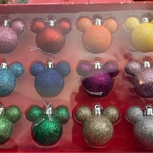 Mickey Mouse Glitter Ornament Set